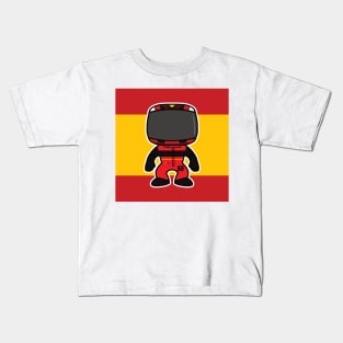 Carlos Sainz Custom Bobblehead - 2022 Season Flag Edition Kids T-Shirt